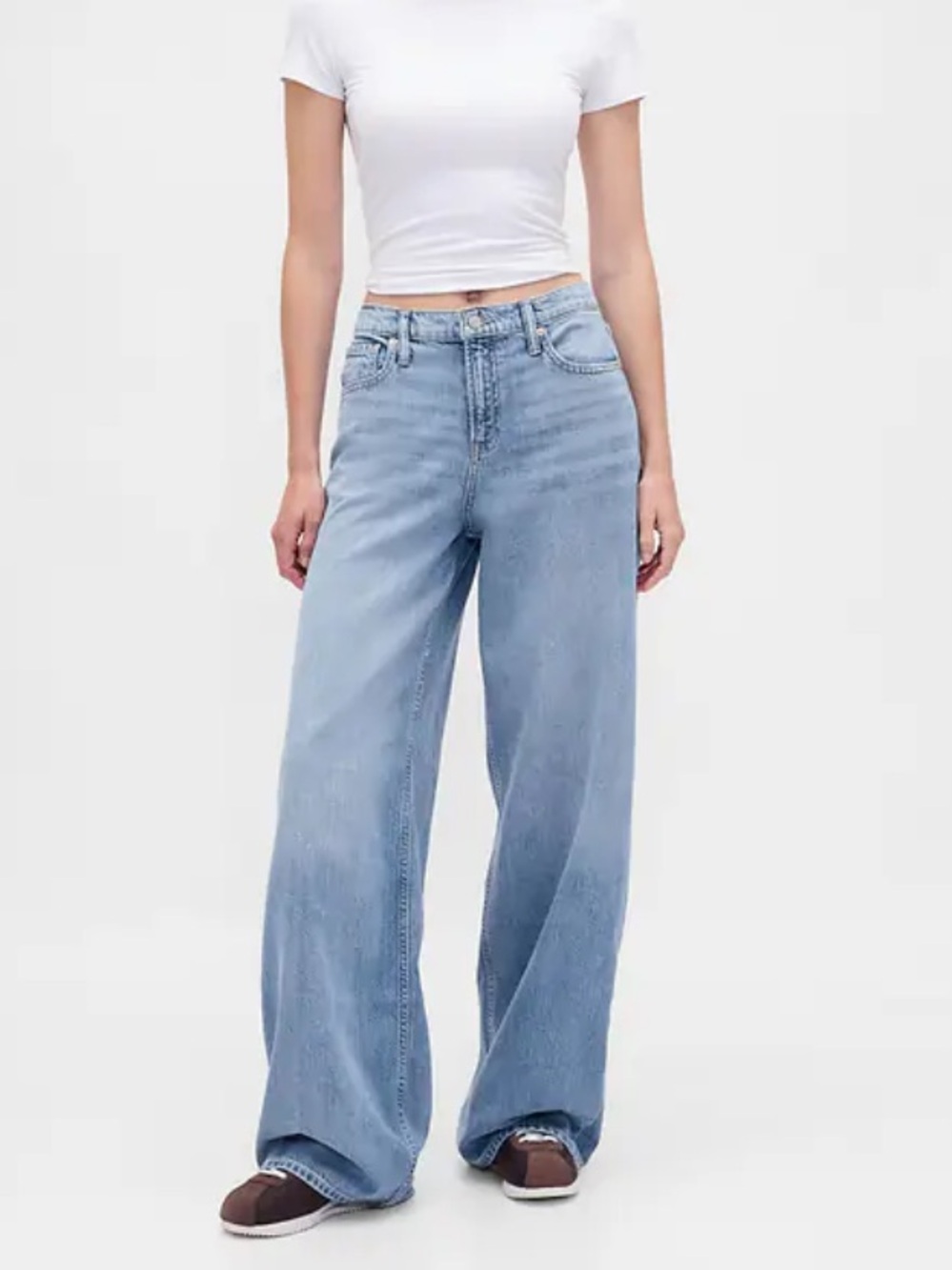 Gap Baggy Mid Rise Jeans Light Indigo